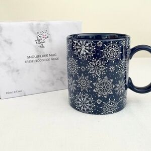 Navy Snowflake Mug